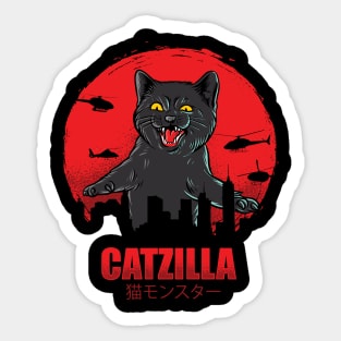 Cute Cat zilla Sticker